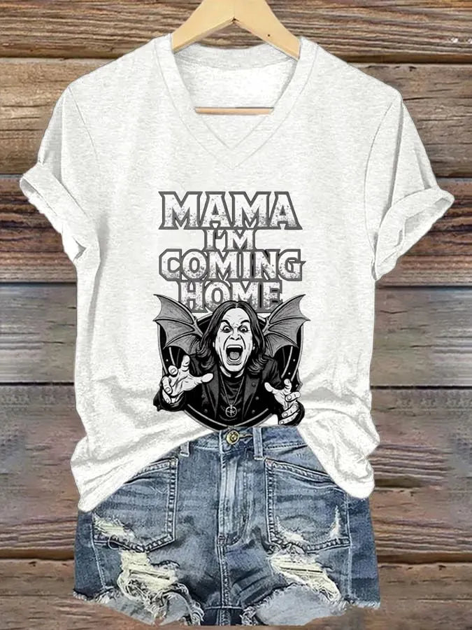 Women's Casual Vintage The Father of Heavy Metal Print T-Shirt