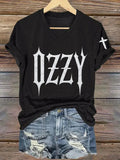 Women's Hot Singer Printed V-Neck T-Shirt
