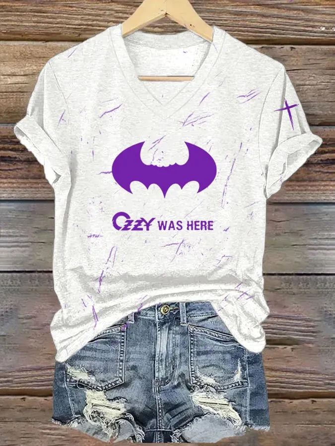 Women's Casual Vintage The Father of Heavy Metal Print T-Shirt