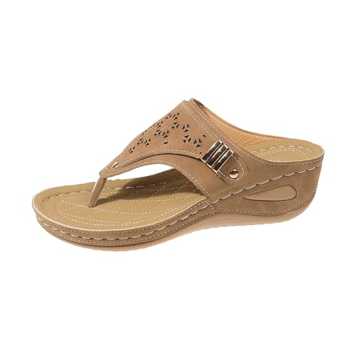 Pain-Relief Wedge Flip Flops for Women – Arch Support Comfort Sandals for Moms (Wide Fit, All-Day Wear)