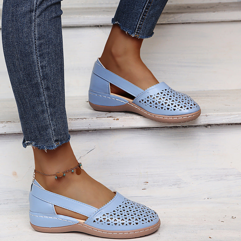 💝Last Day 50% OFF⭐Chic Women's Closed Toe Wedges - Wide & Large Size, Pain-Relief Arch Support