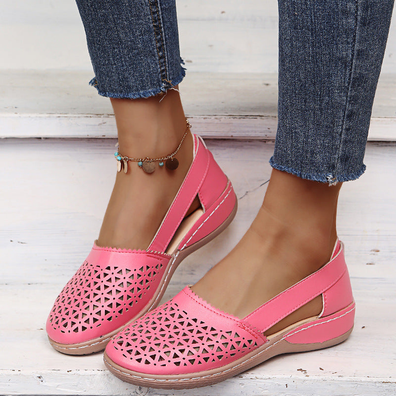 💝Last Day 50% OFF⭐Chic Women's Closed Toe Wedges - Wide & Large Size, Pain-Relief Arch Support
