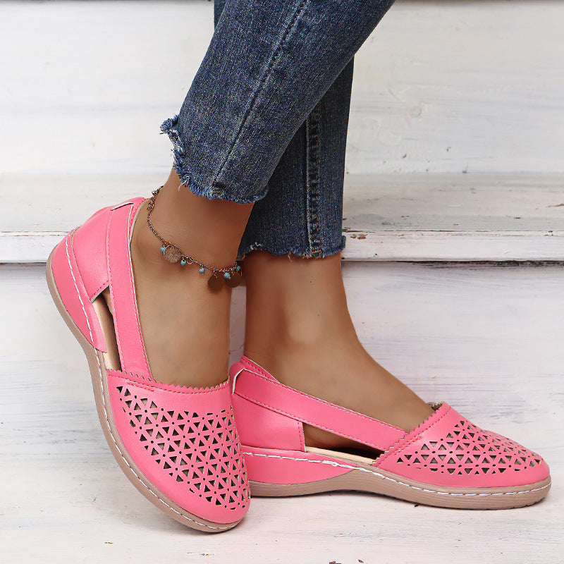 💝Last Day 50% OFF⭐Chic Women's Closed Toe Wedges - Wide & Large Size, Pain-Relief Arch Support