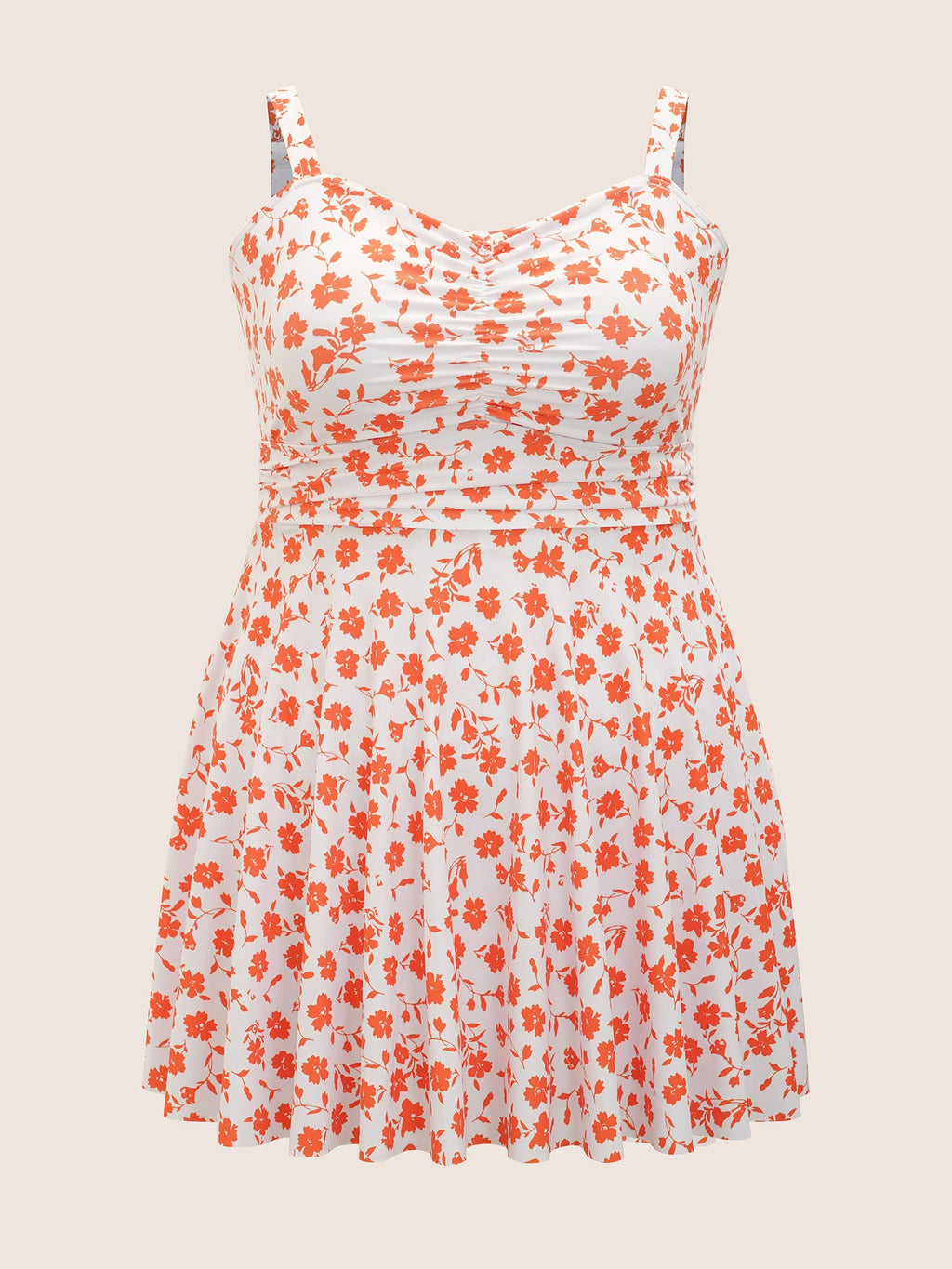 Ditsy Floral Ruched Empire Waist Swim Dress