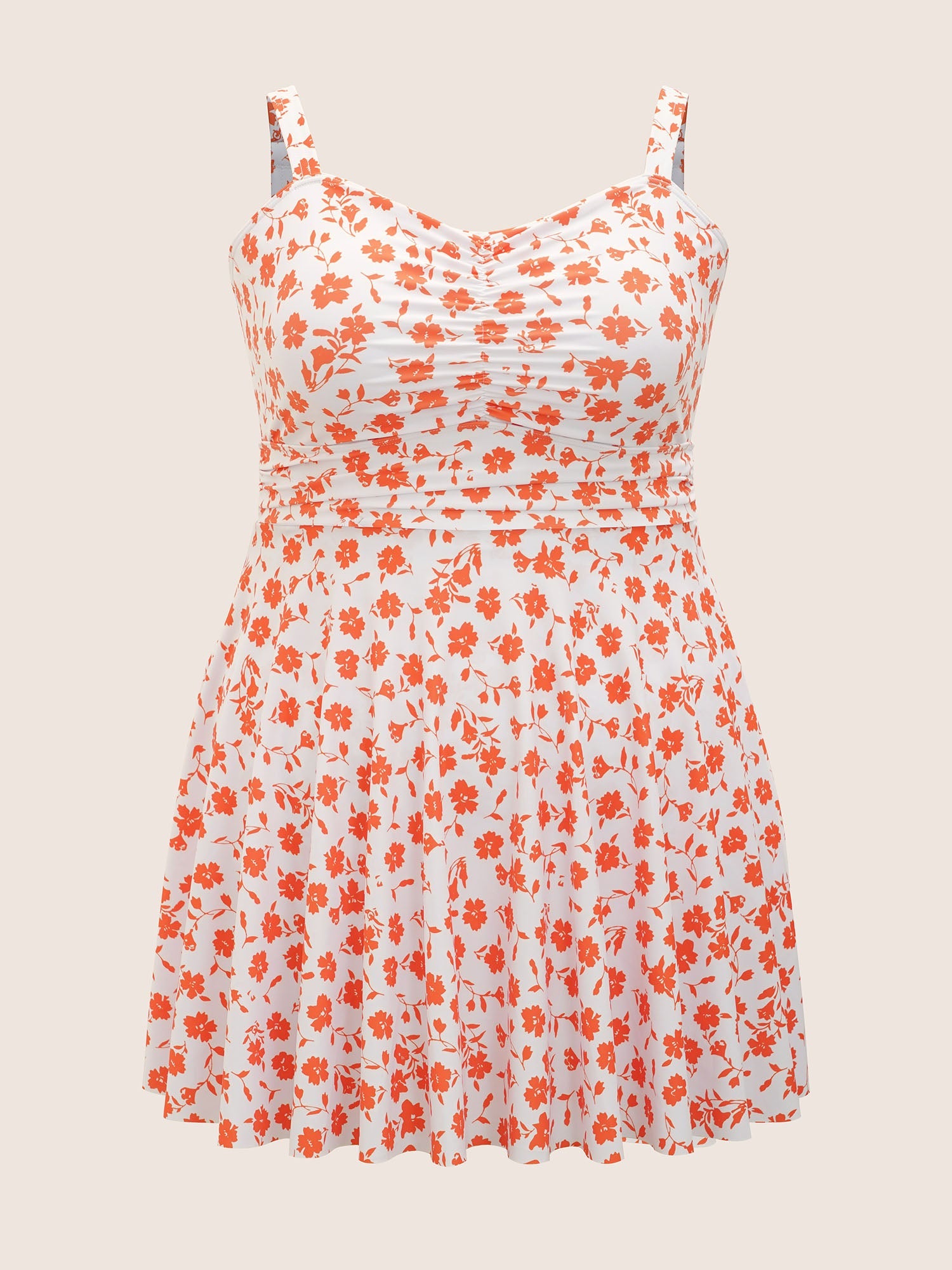 Ditsy Floral Ruched Empire Waist Swim Dress