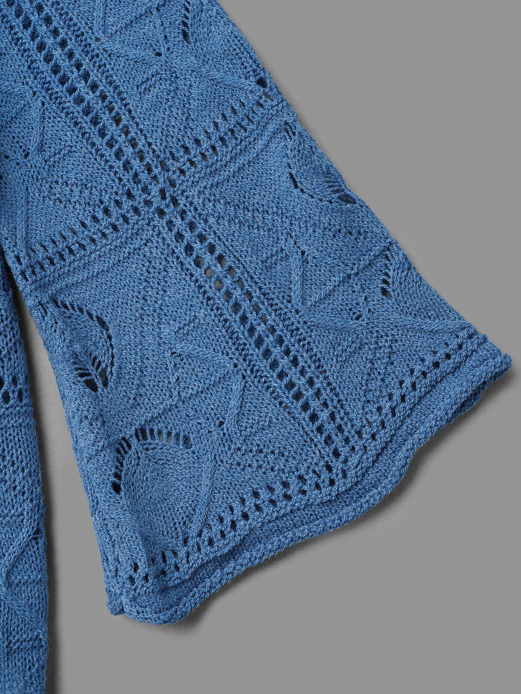 Front-Tie Textured Eyelet Knit Cardigan