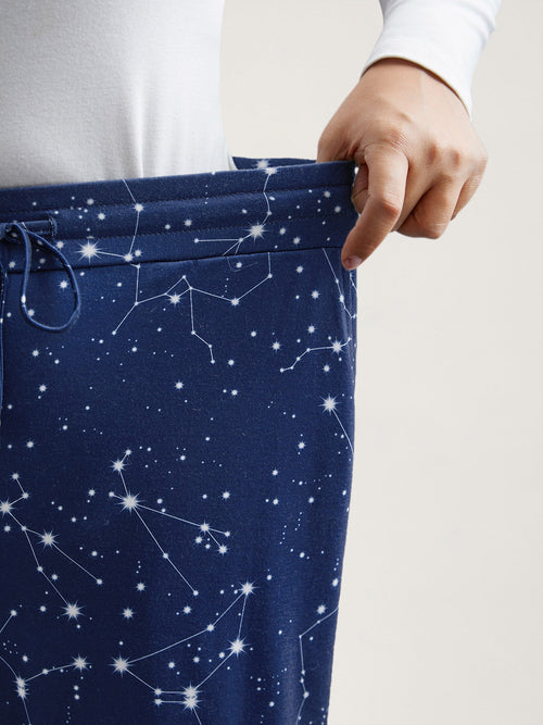 Celestial Print Stretchy Waist Lounge Bottoms
