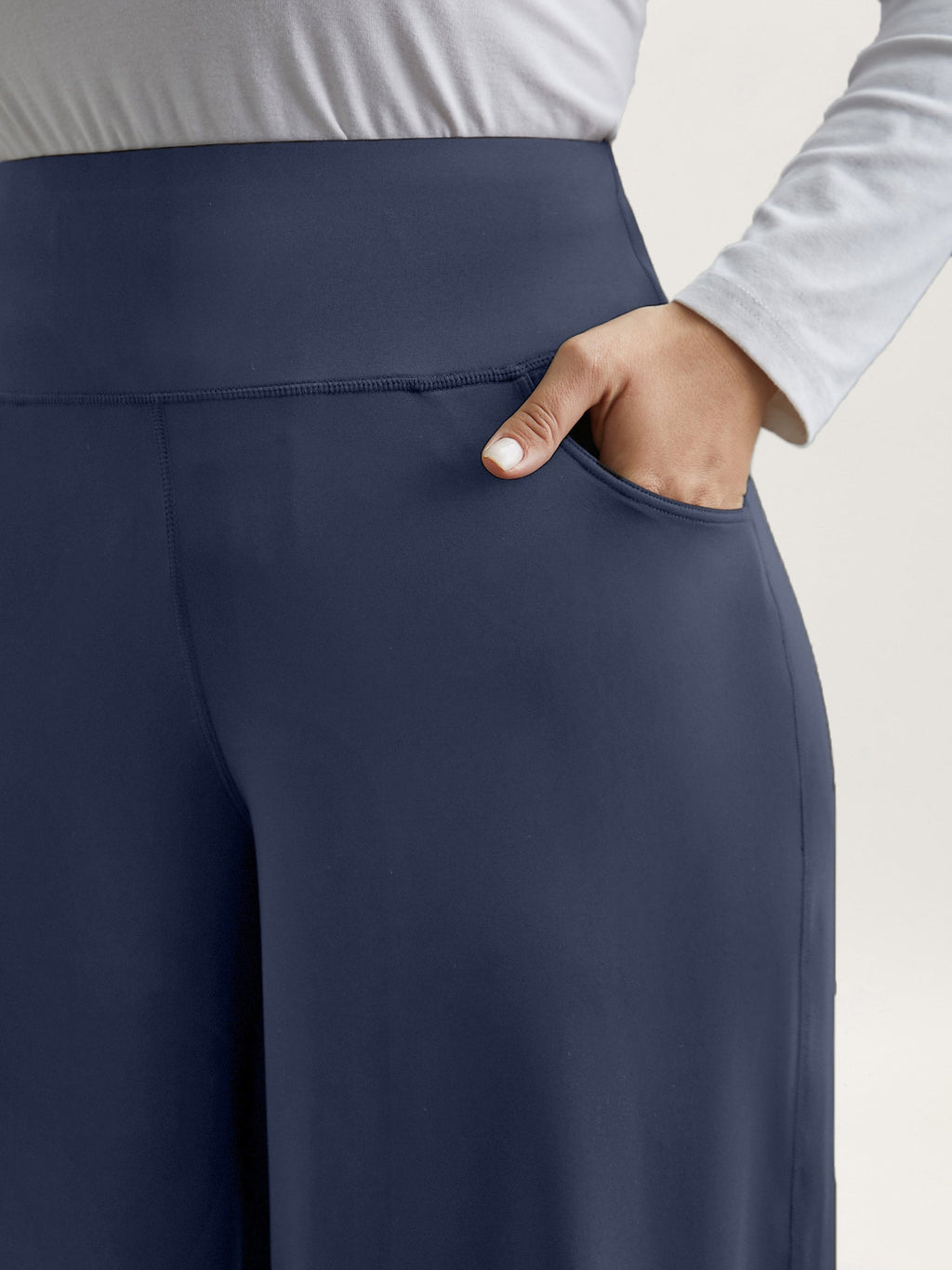 Super Stretchy Wide-Leg Casual Pocket Pants