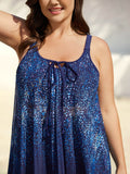 Ombre Gradient Neck Tie Swim Top