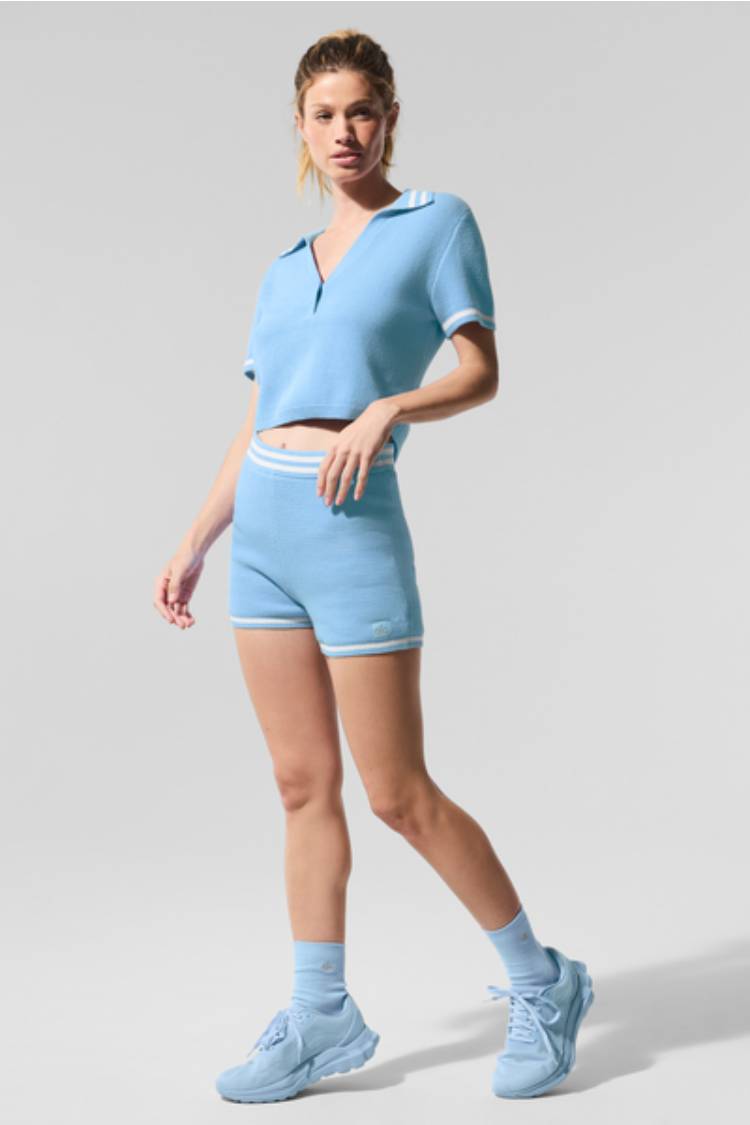 TENNIS CLUB SWEATER KNIT CROPPED POLO