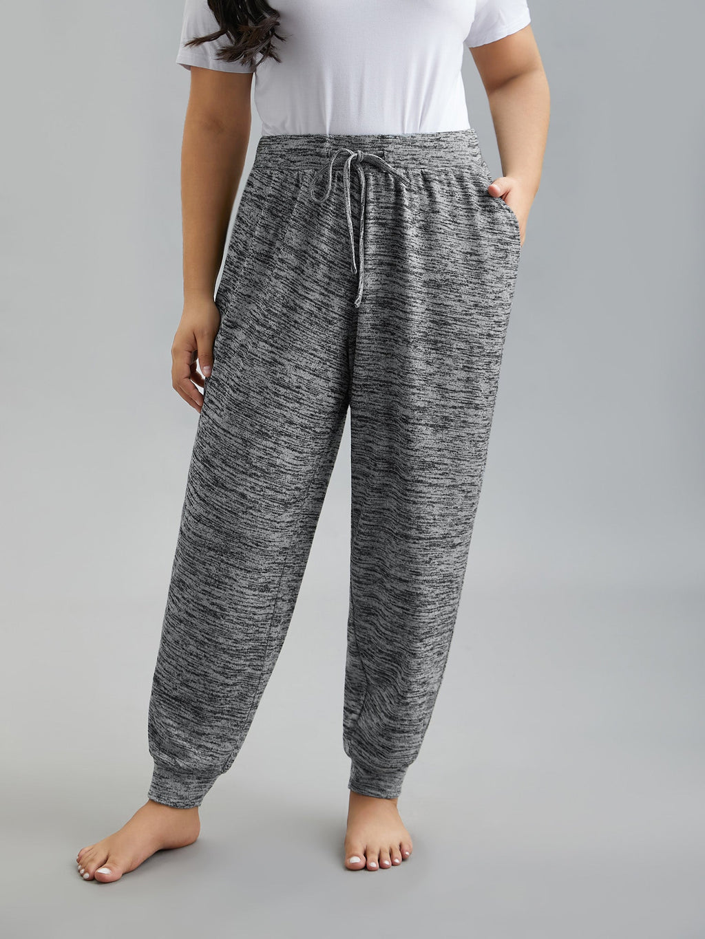 Plain Heather Drawstring Lounge Bottoms
