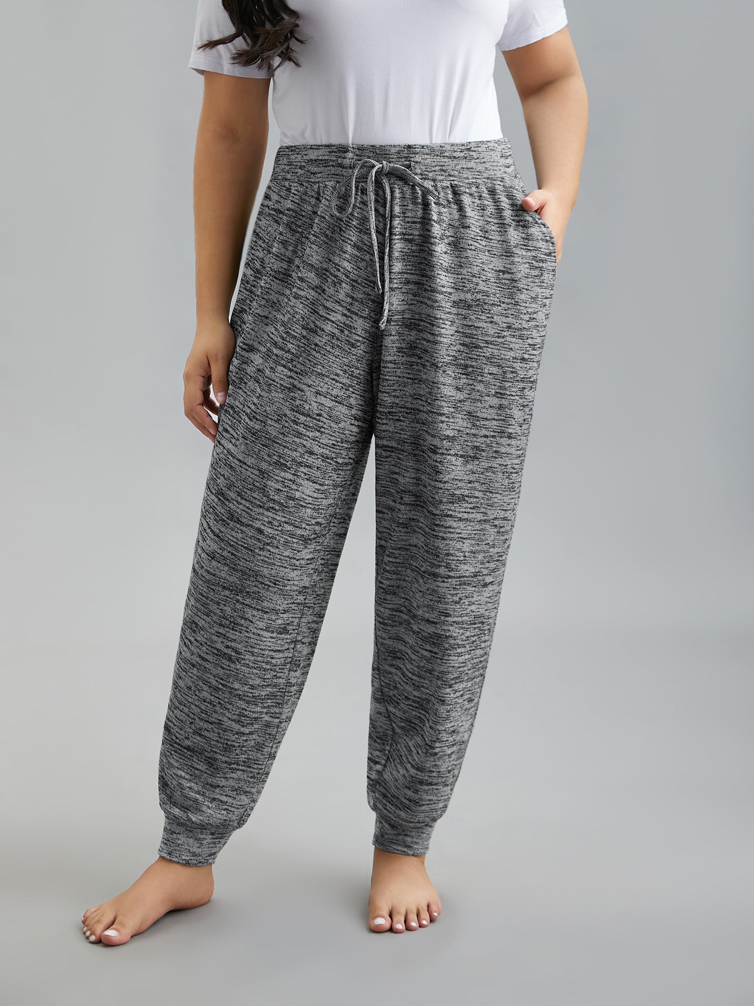 Plain Heather Drawstring Lounge Bottoms