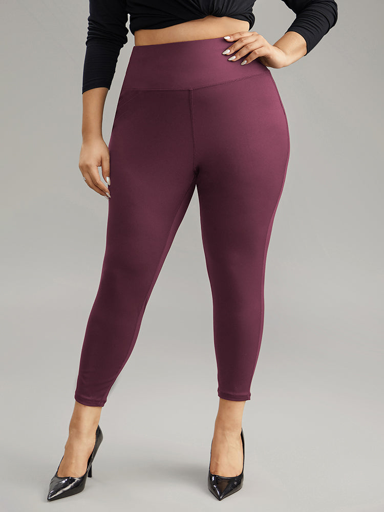 Solid Butt Lifting Wideband Waist Leggings