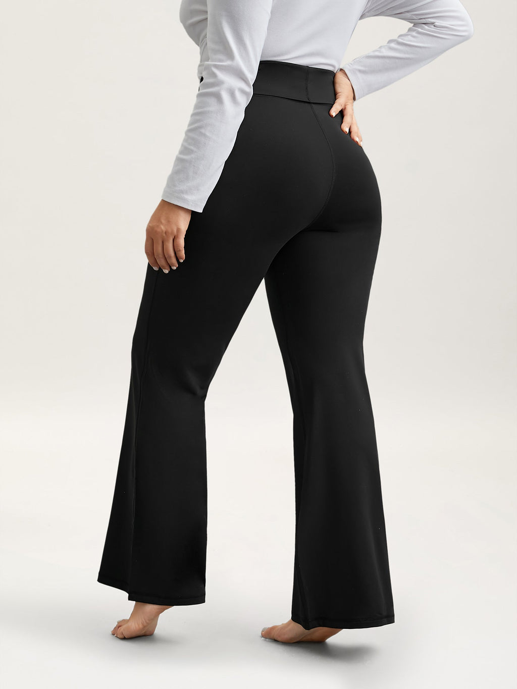 Ruched Wide Waist Pockets Tight Pants