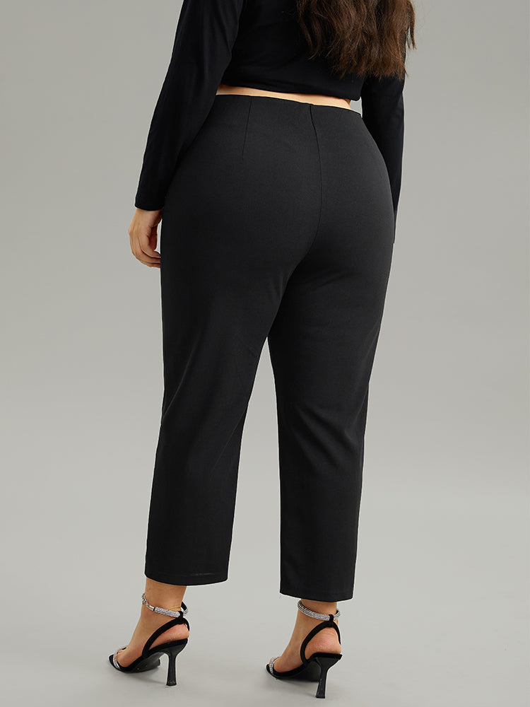 Plain Pocket Bodycon Ankle Pants