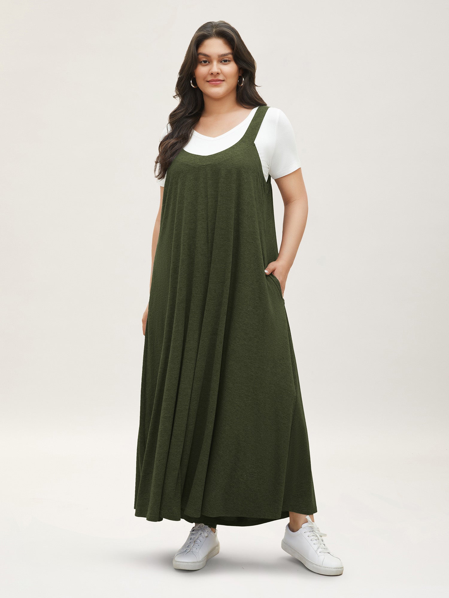 Supersoft Essentials Solid Pocket Adjustable Straps Jumpsuit