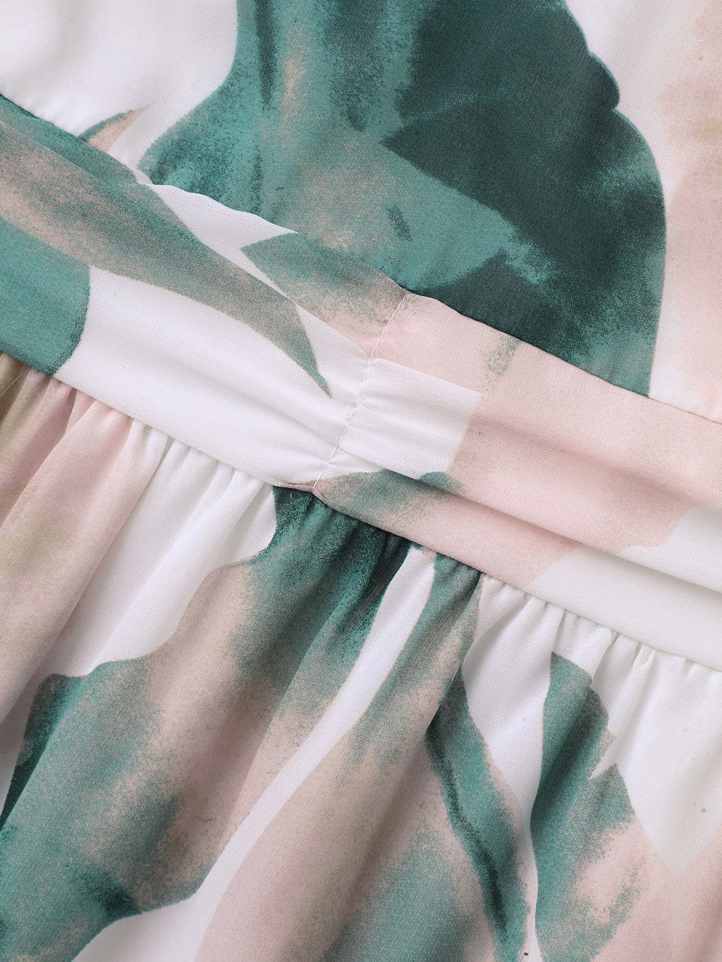 Sheer Chiffon Shirred Pockets Midi Dress