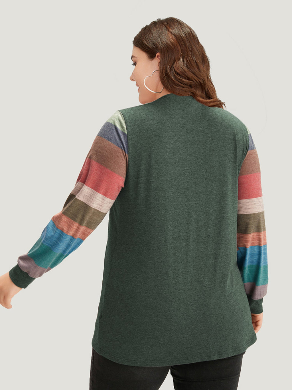 Colorblock Contrast V Neck Button Up T-shirt