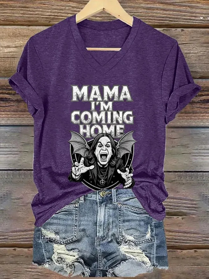 Women's Casual Vintage The Father of Heavy Metal Print T-Shirt
