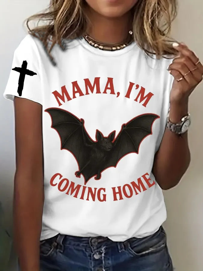Women's "Hot Singer" Printed Crew Neck T-Shirt