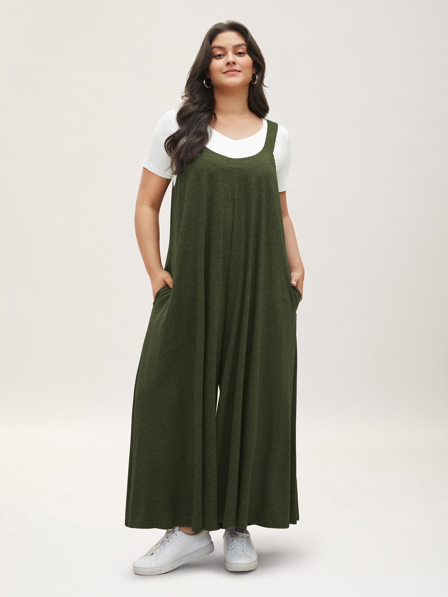 Supersoft Essentials Solid Pocket Adjustable Straps Jumpsuit