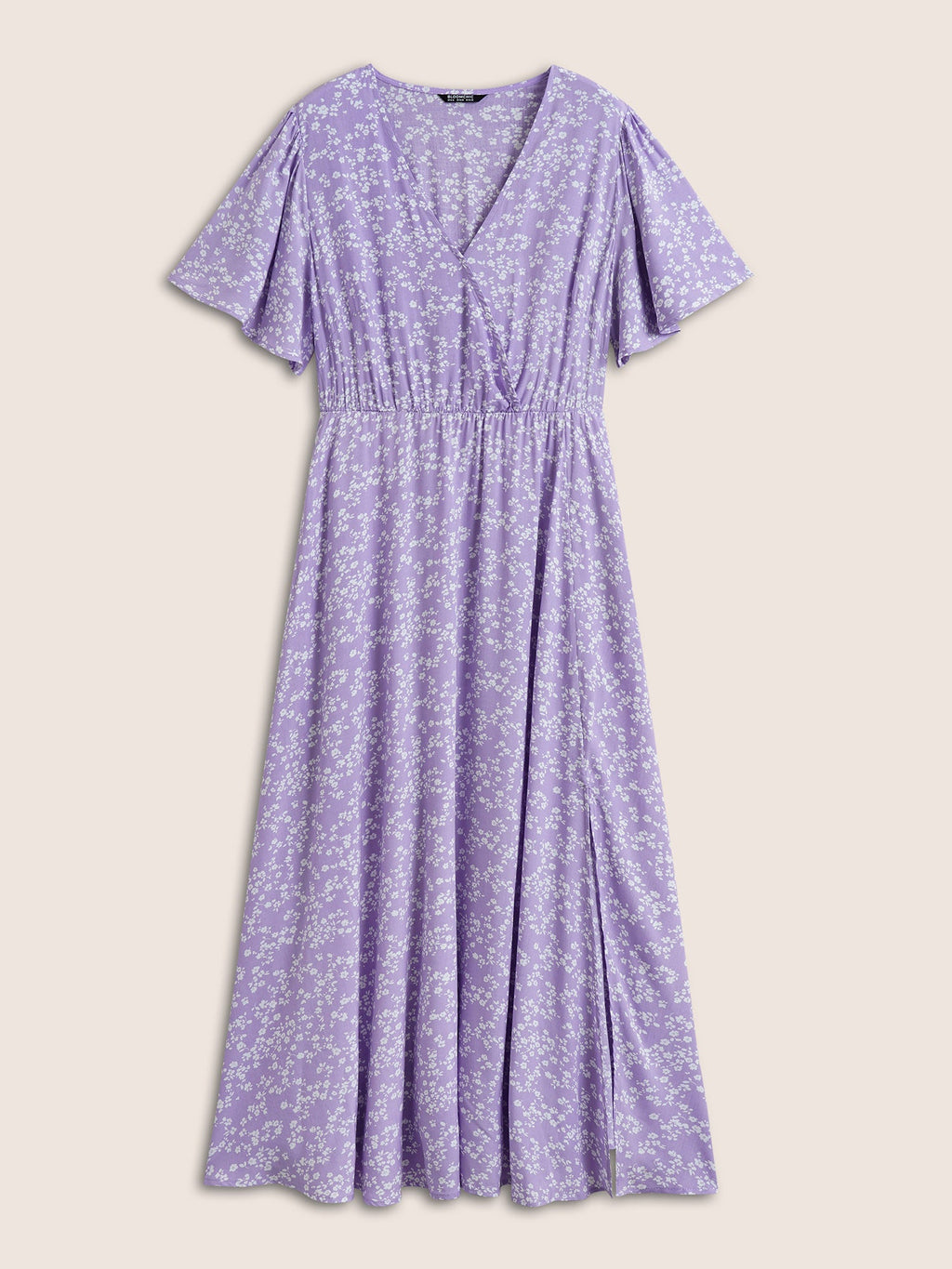 Bloom Dress - Flutter Sleeve Ditsy Floral Pocket Split Maxi Dress