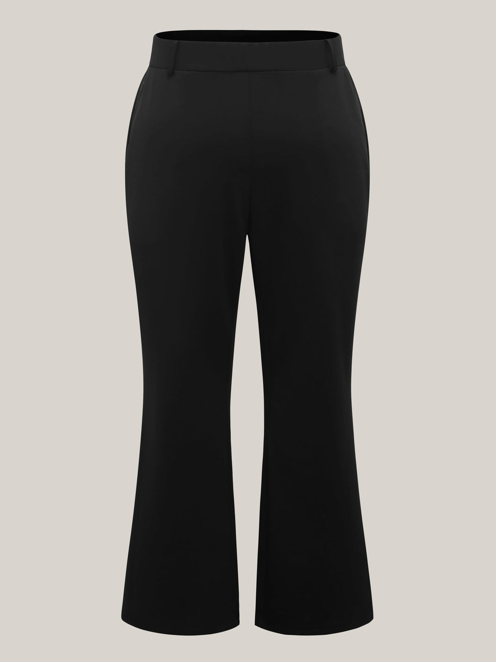 Stretchy Waist Zipper Pocket Flared Pants