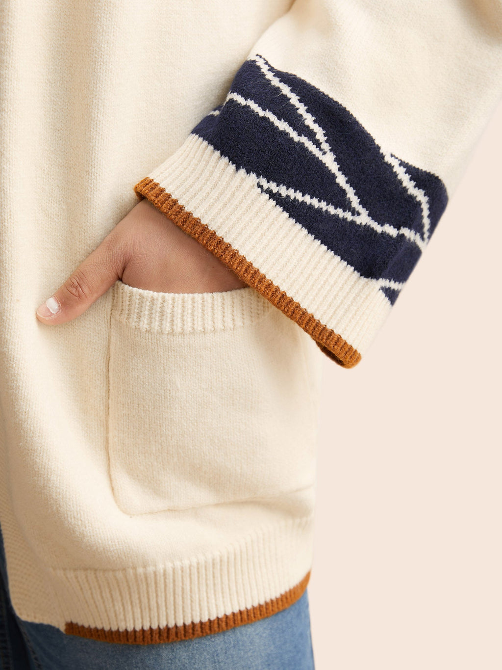 Supersoft Essentials Contrast Jacquard Cardigan