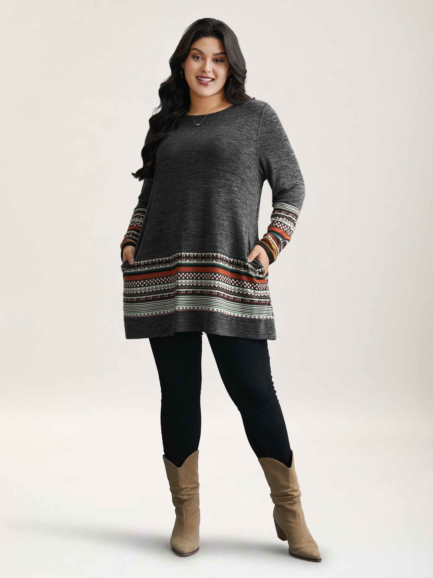 Tunic Boho Print Pocket T-shirt