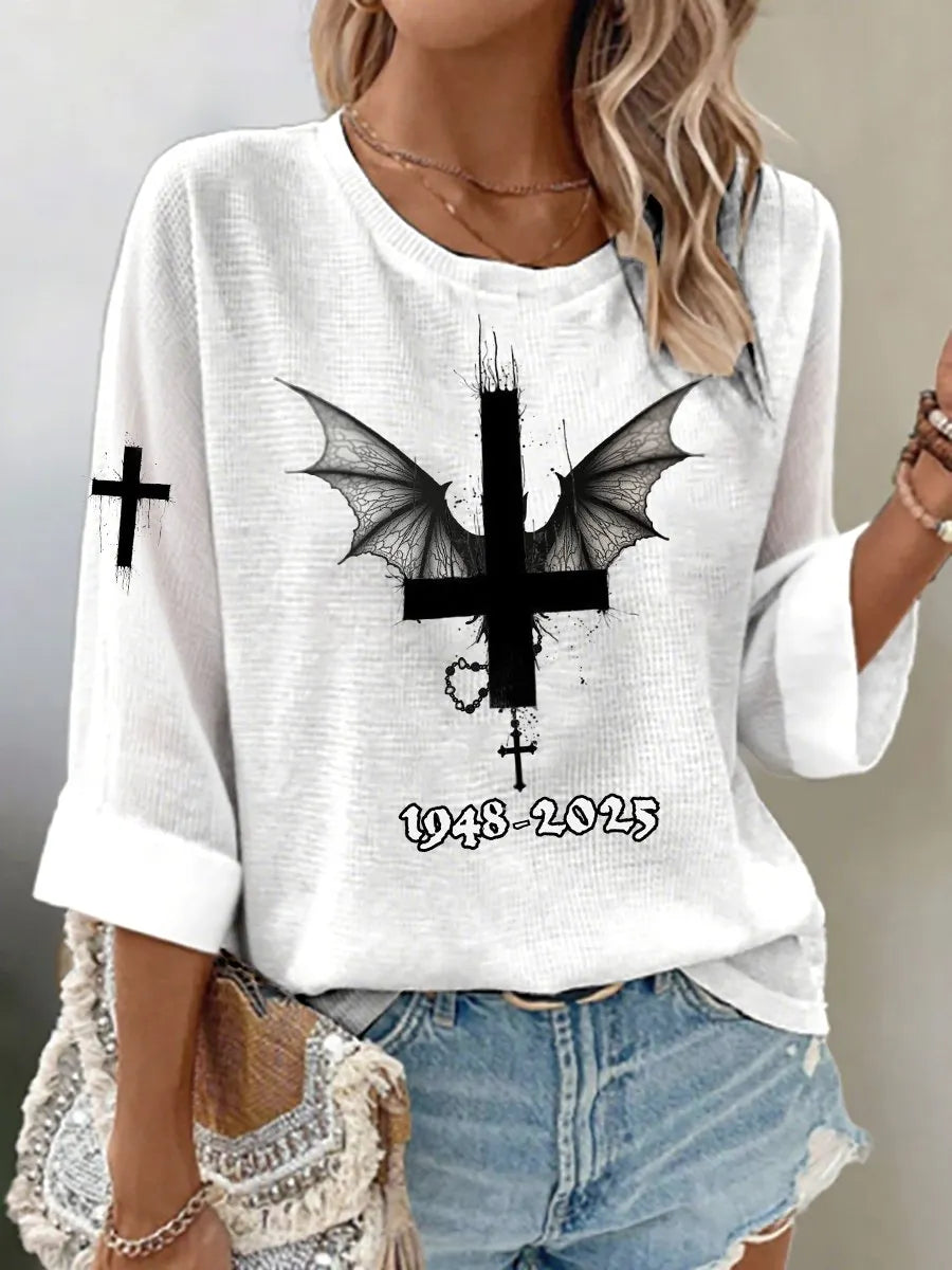 Women's Casual Fashion Commemorative Singer Waffle T-Shirt