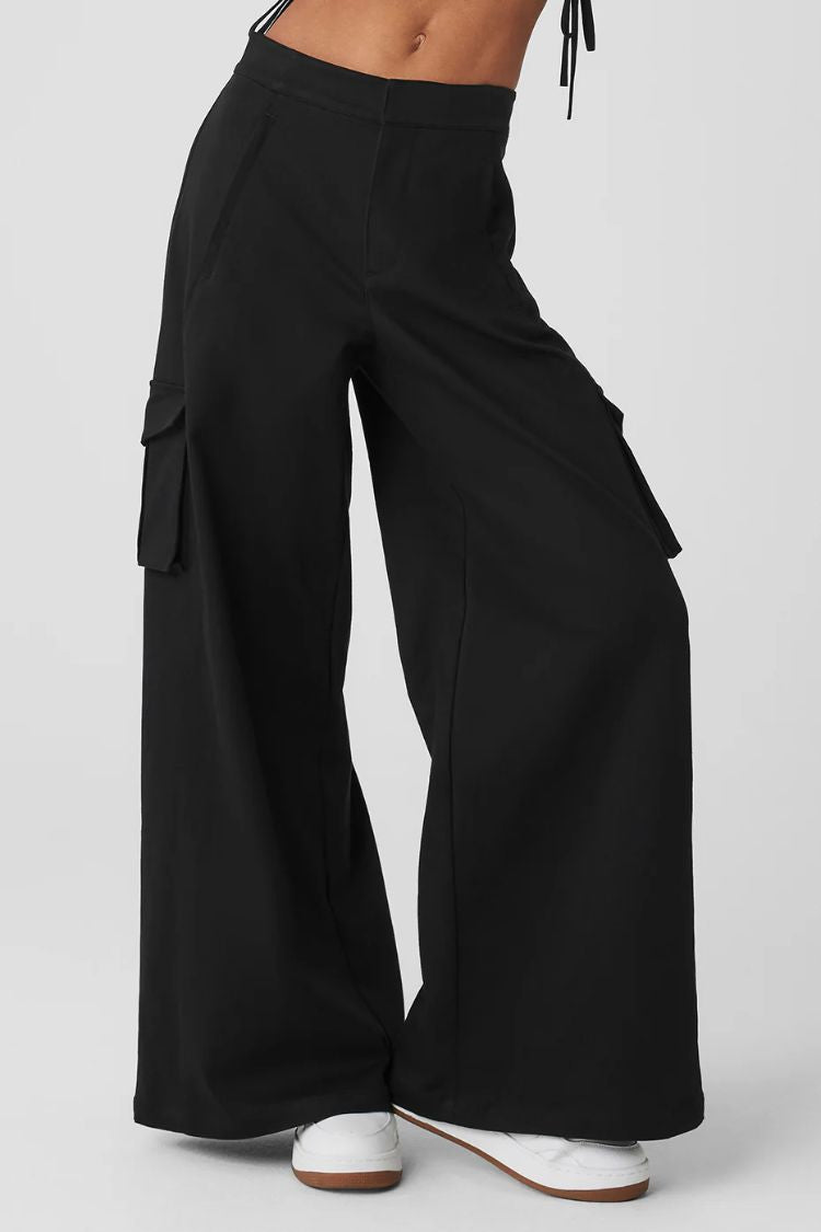 HIGH WAIST SHOW OFF CARGO WIDE LEG TROUSER (LONG)