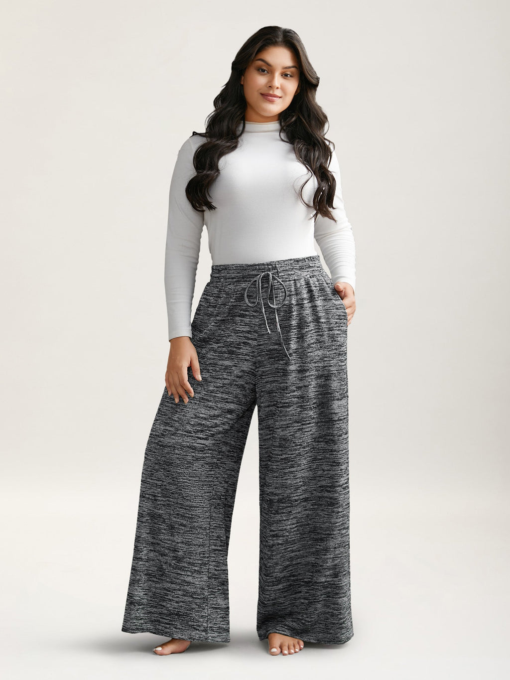 Heather Drawstring Loose Lounge Bottoms