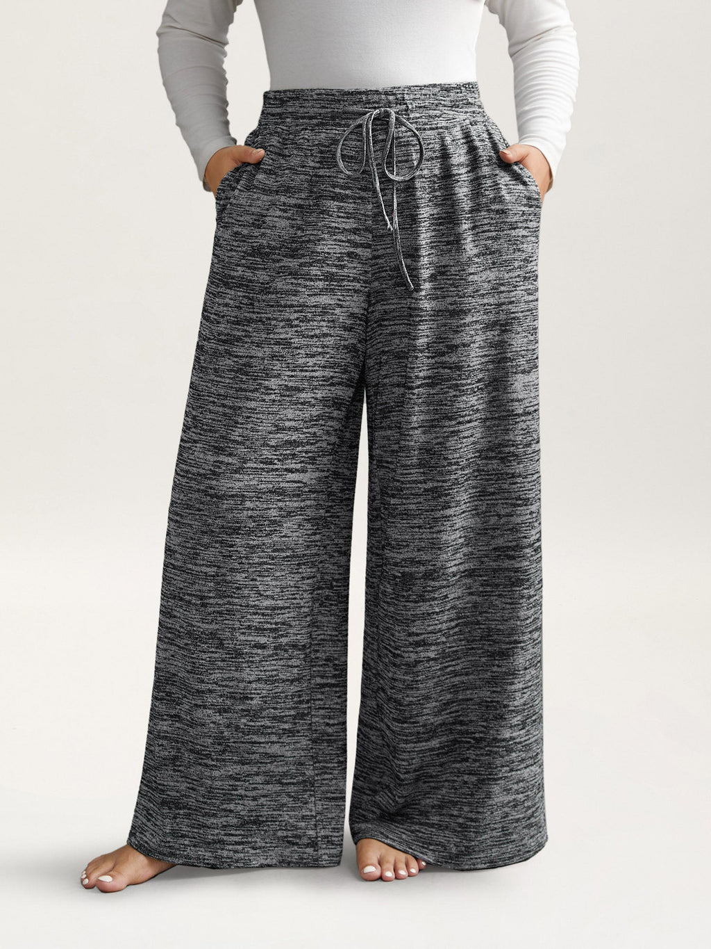 Heather Drawstring Loose Lounge Bottoms