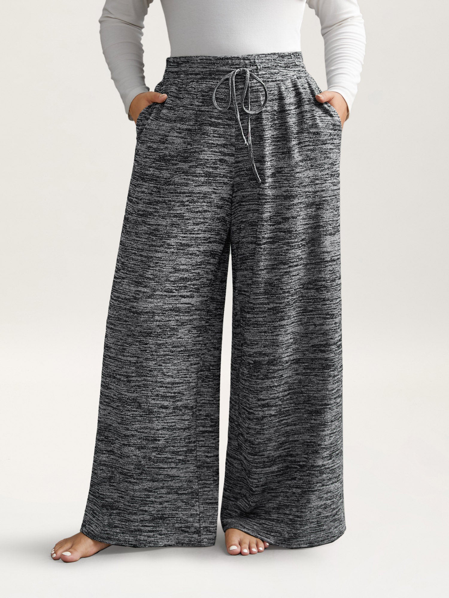 Heather Drawstring Loose Lounge Bottoms