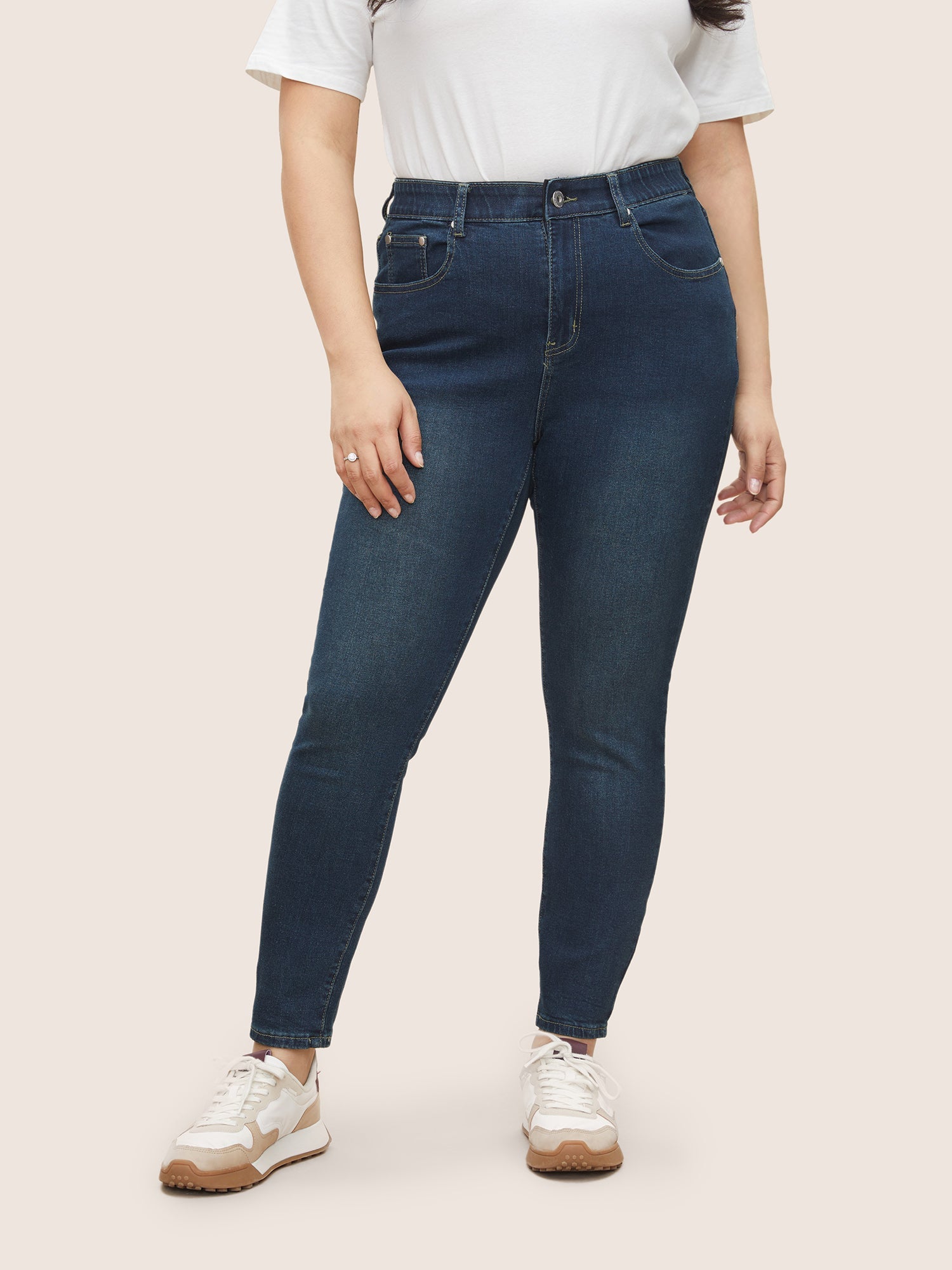 Skinny Very Stretchy High Rise Dark Wash Gap Proof Jeans