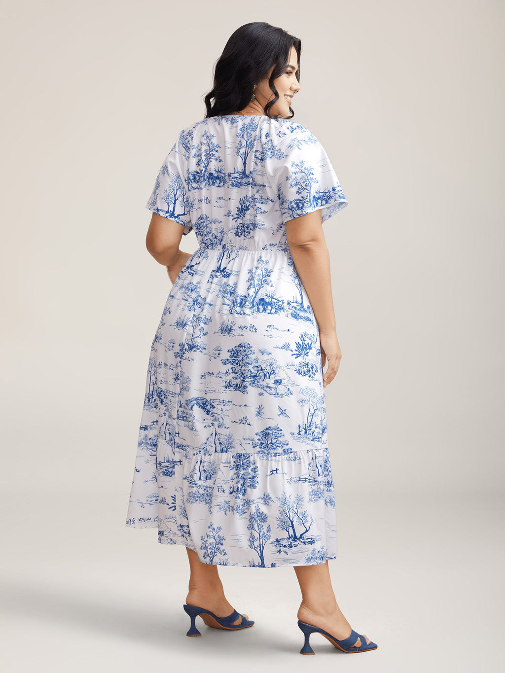 Spring Dreams Stretchy-Waist Midi Dress