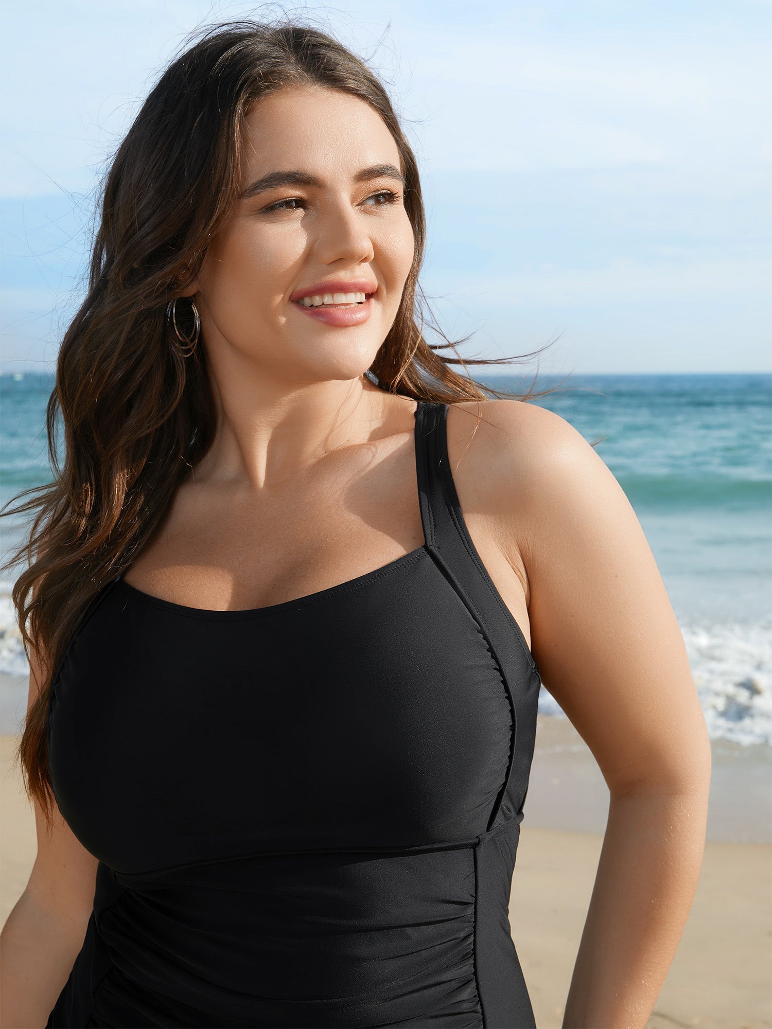 Plain Back Crisscross Swim Top