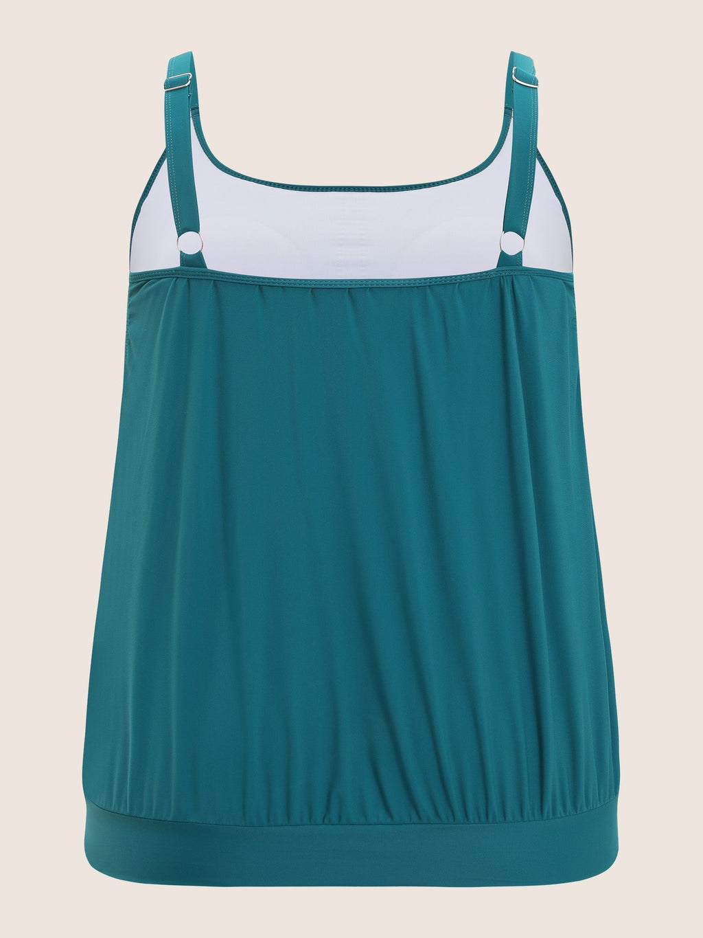 Bandana Patchwork Contrast Gathered Cut Out Tankini Top