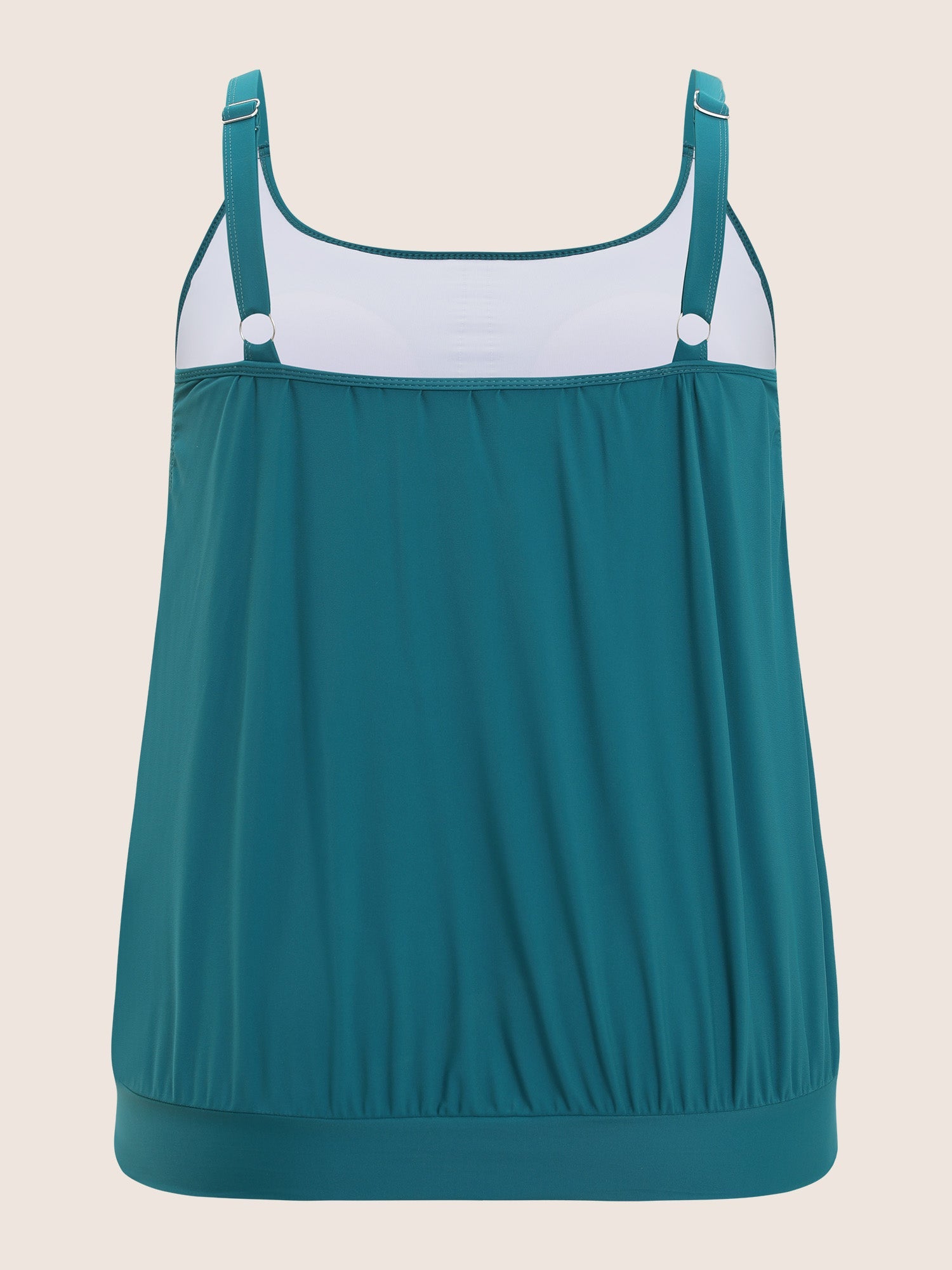 Bandana Patchwork Contrast Gathered Cut Out Tankini Top