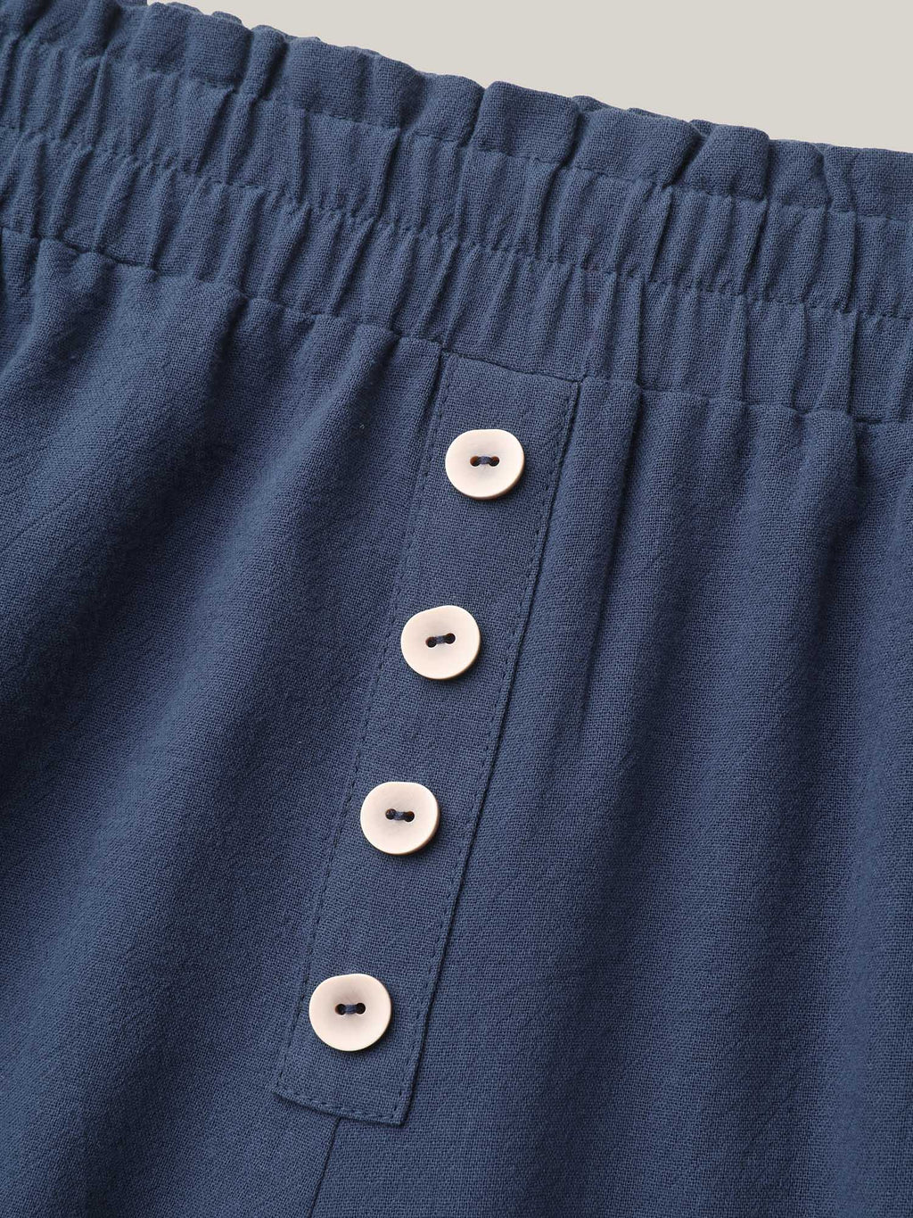Buckle Buttons Straight-Leg Pull On Pants