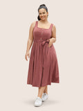 Supersoft Essentials Button Detail Belted Gathered Dress