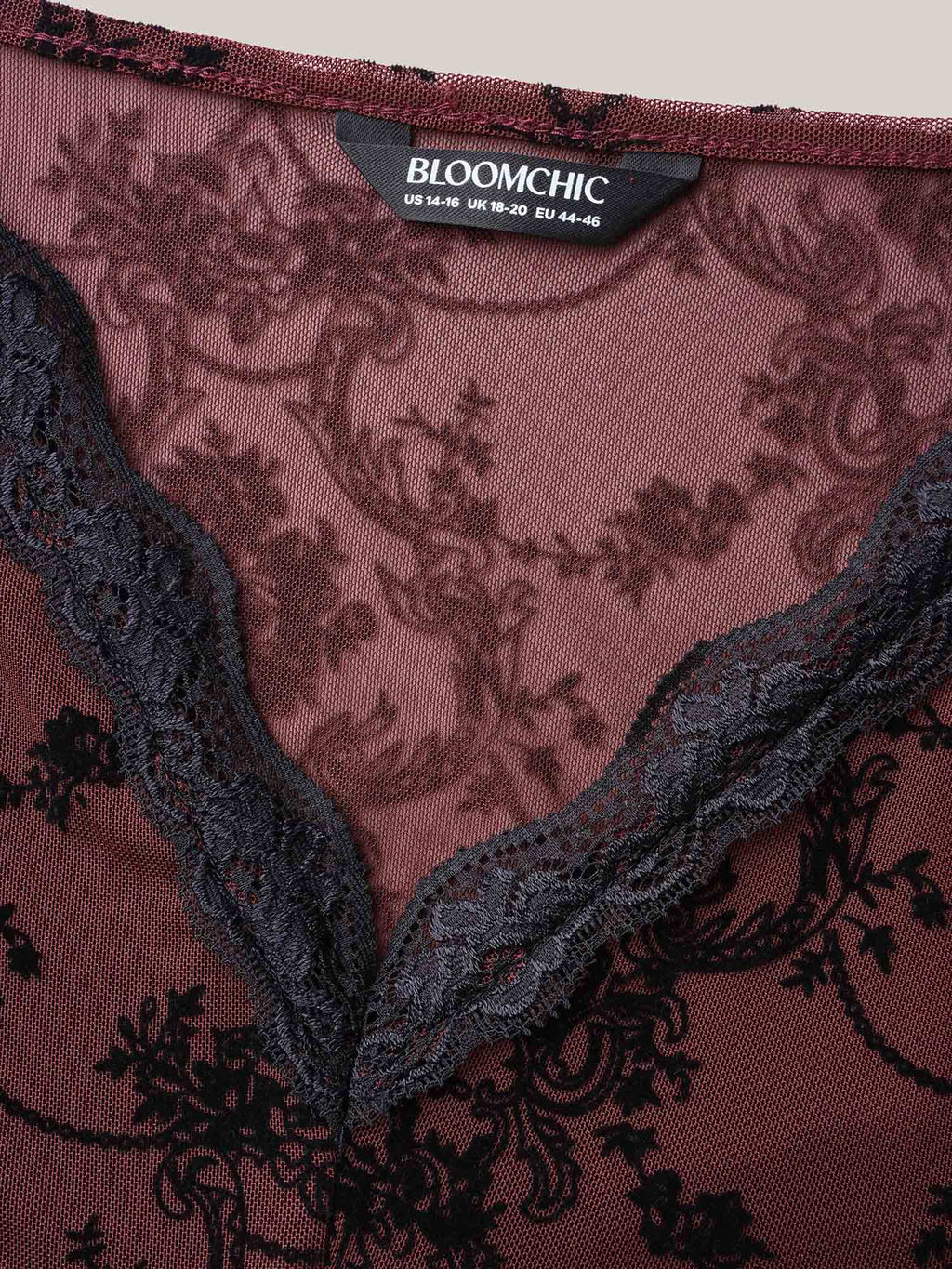 Sheer Floral Lace Patchwork Tie Sleep Dress