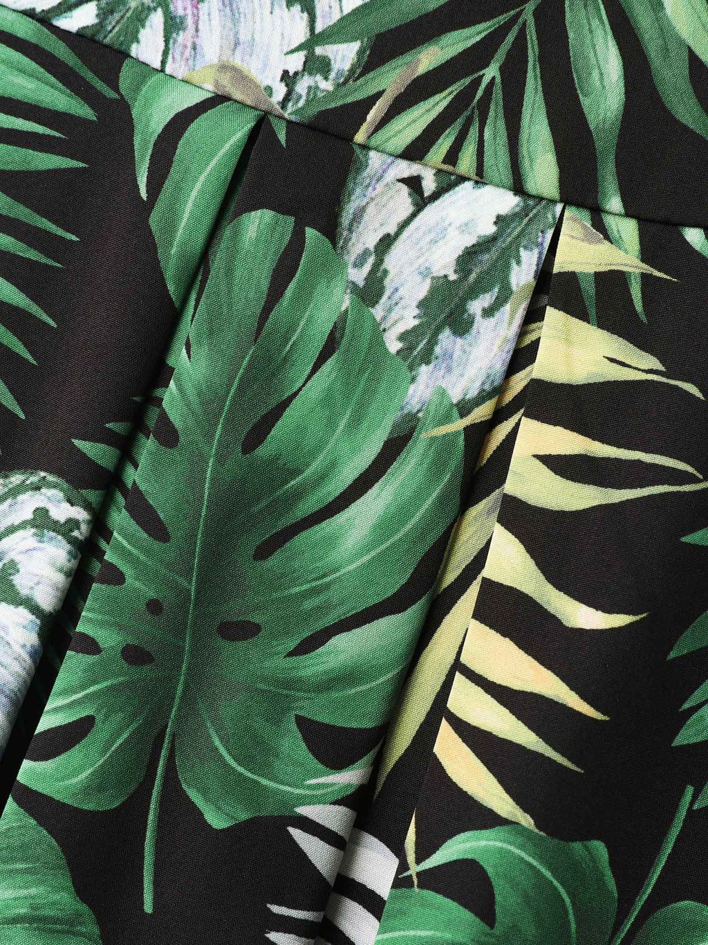 Tropical Escape Print Pockets Tiered Midi Dress