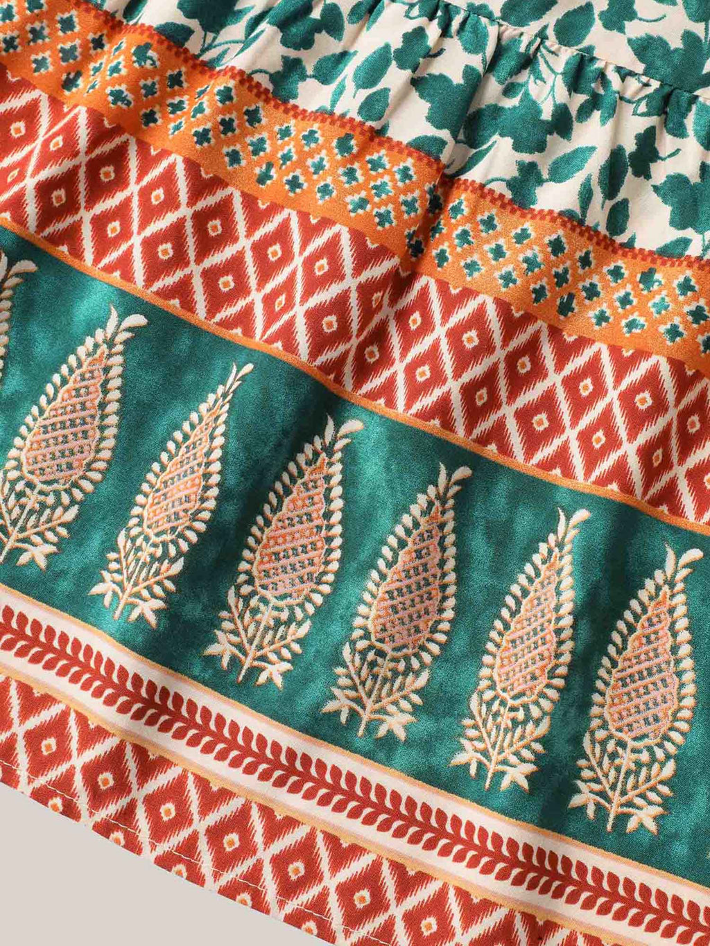 Stretchy Waist Boho Print Tied Midi Skirt