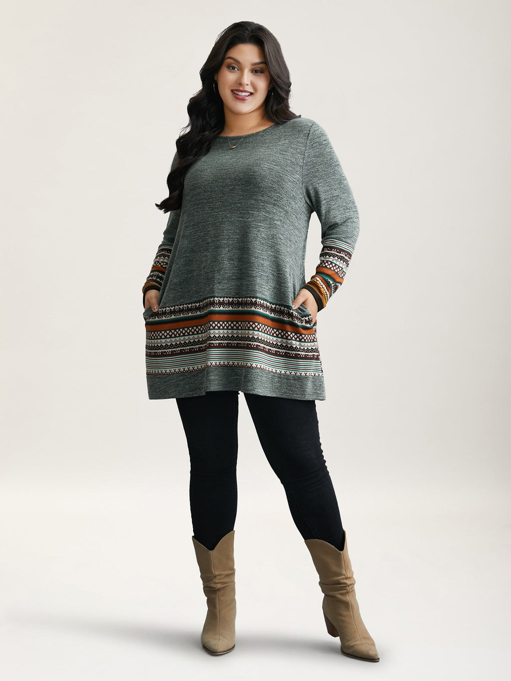 Tunic Boho Print Pocket T-shirt