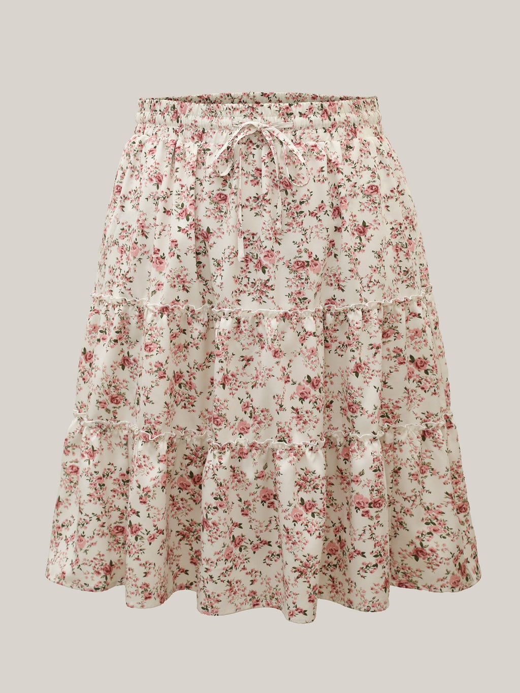 Ditsy Floral Print Waist-Tie Midi Skirt