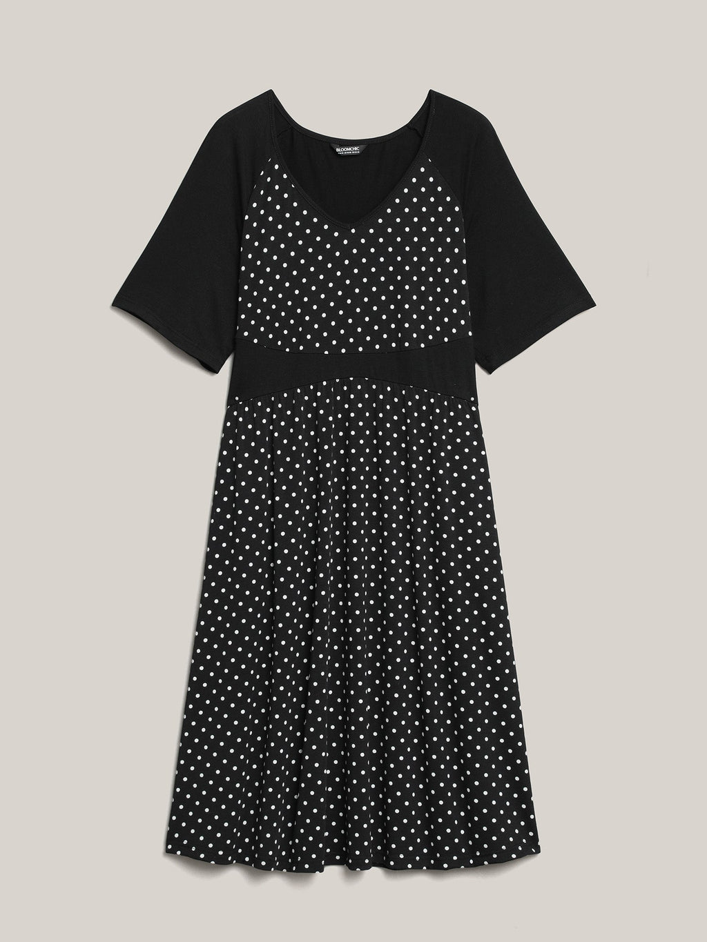Supersoft Polka Dot Waist-Cinched Midi Dress