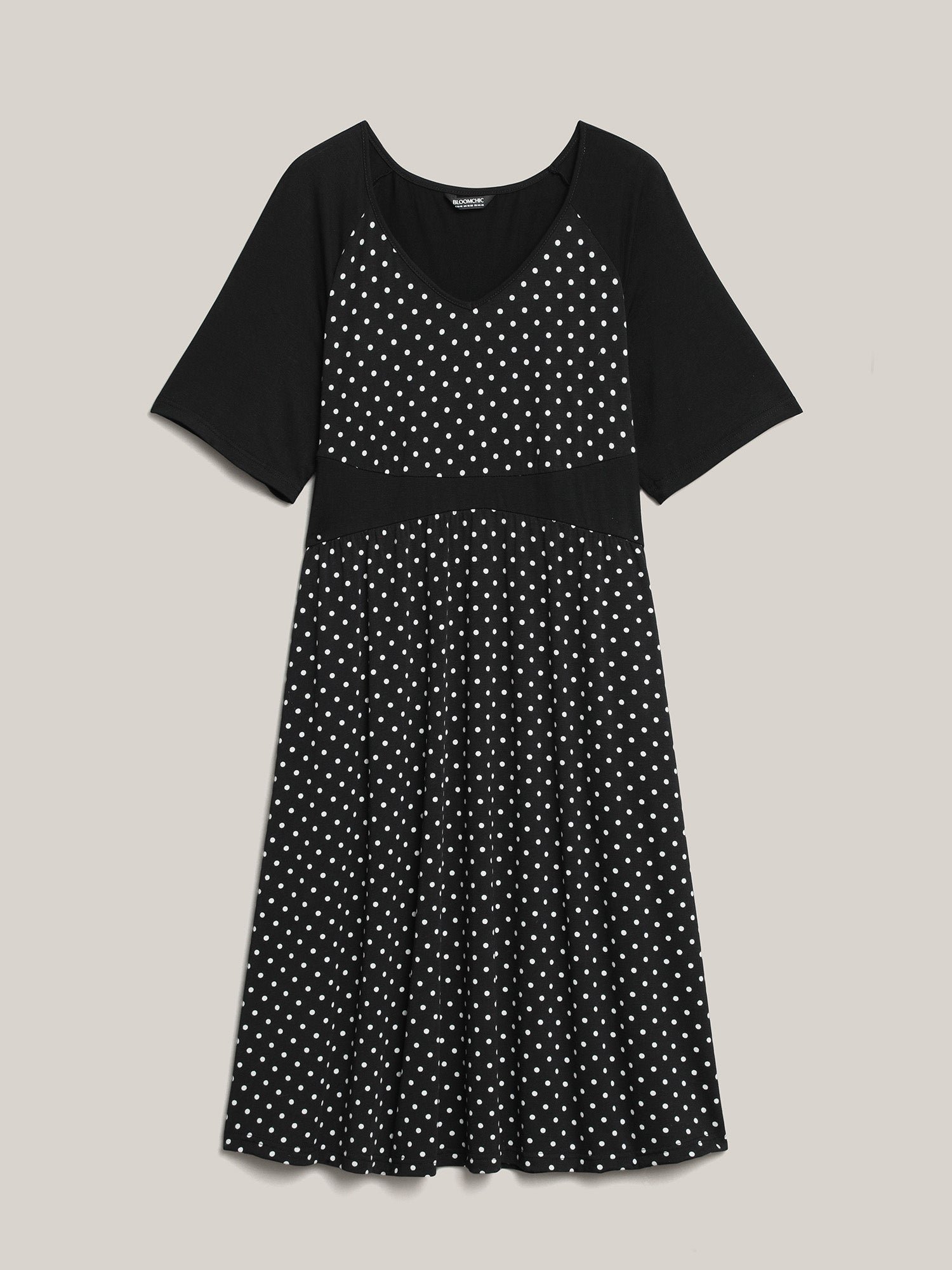 Supersoft Polka Dot Waist-Cinched Midi Dress
