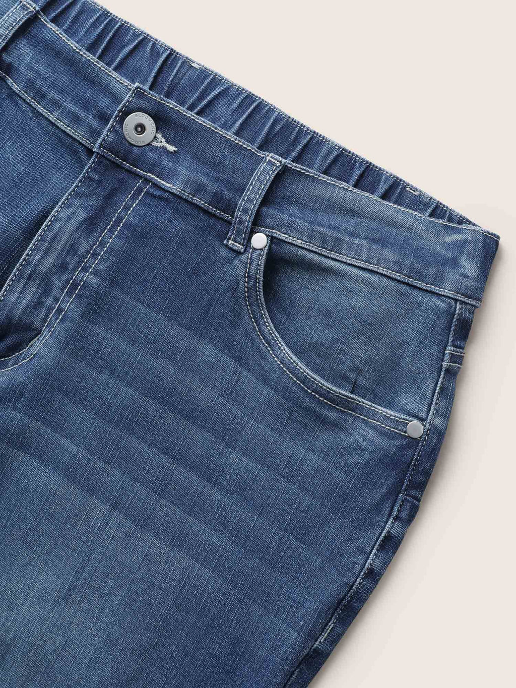 High Stretch Slanted Pocket Slim Cropped Jeans