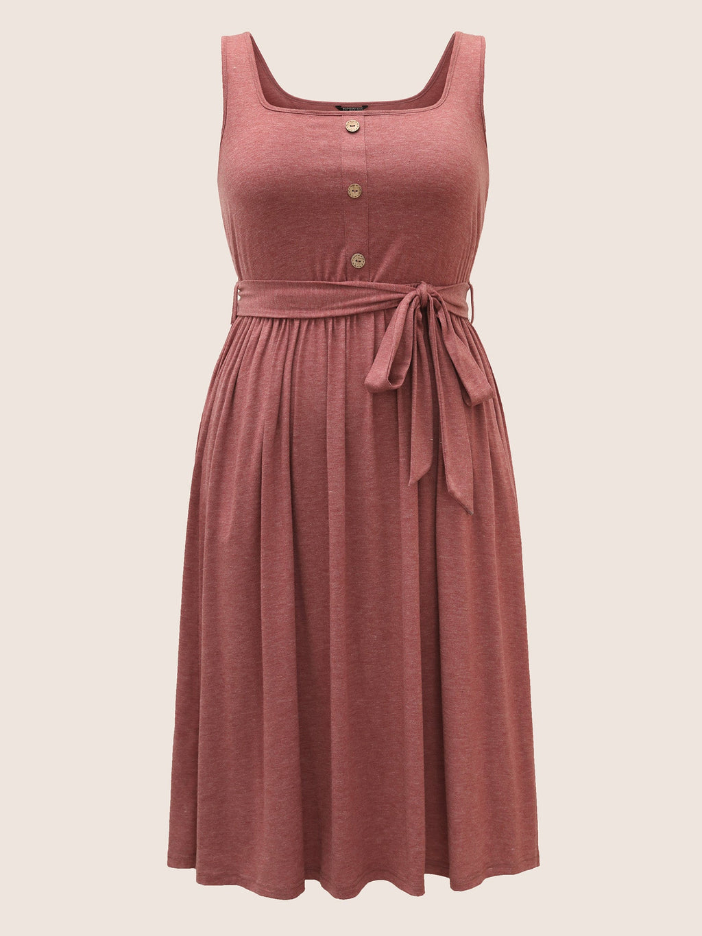 Supersoft Essentials Button Detail Belted Gathered Dress